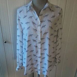NWT Womens JANE + DELANCEY Long Sleeve Shirt, Size  L.